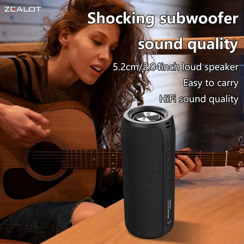 S51 Wireless Speakers, Wireless Speaker, Dual Pairing, 1800mAh Battery, 10 Hours Playtime Loud Stereo, Booming Bass, Charging Cable