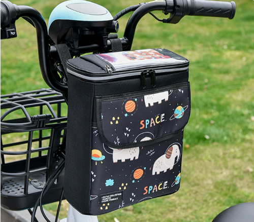 Bicycle Bag and Motorcycle Hanging Bag - Front Large Capacity Storage and Storage Bag with Adjustable Shoulder Straps, Touch Screen Friendly Design, Multiple Compartments,