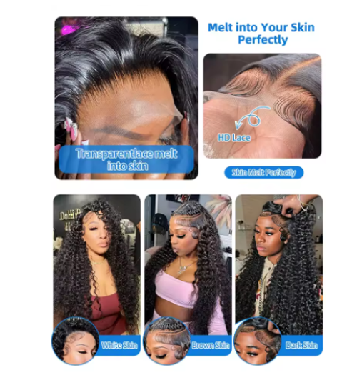 Curly Human Hair Wigs Hd Lace Wig Water Wave 13x6 Human Hair Black Lace Wig Brazilian Wigs Original Loose Deep Wave Wig