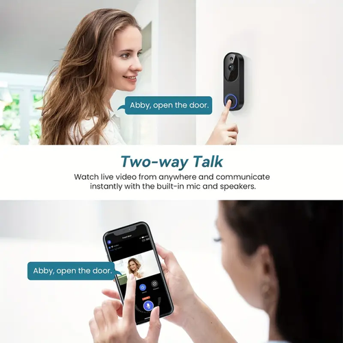Smart Video Doorbell, Wireless Camera, Two-way Voice, Real-time Viewing, 2.4G WIFI Wireless Connection, Color Night Vision, AI Vehicle-person Detection 3:4 Full View Screen, 1pc Multi-combination, Achieving Real-time Monitoring