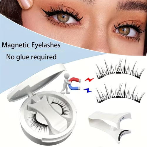 ✨buy one and get one free✨Magnetic Eyelash Set - Reusable clip-fixed magnetic eyelashes that do not require glue and are easy to use, presenting a natural effect