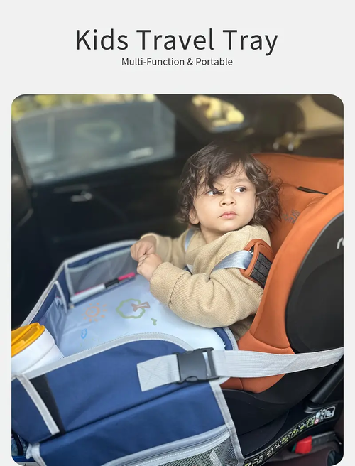 Portable Erasable Surface Car Travel Drawing Board with Whiteboard Tray for Youngsters, Toy Storage & Safety Seat Organizer