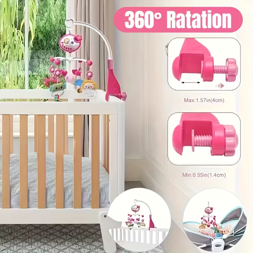 Baby mobile toys with music and lights, rocking baby toy with children's music