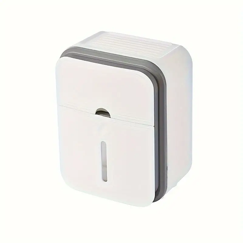 Wall Mounted Toilet Paper Holder Double-Layer, No Drill, Waterproof Plastic Roll Dispenser with Storage Shelf, Modern Rectangular Design, Minimalist Decor, NoDrill Installation