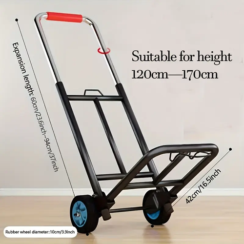 Portable Hand Truck for Home, Office, Commercial Use - Ideal for Luggage, Boxes, Bags, Packages, Moving Essentials Carrier, Sturdy Frame Construction, Home Organization, Reinforced Structure, Office Workers, Hand Trucks & Carts for Commercial, Retail Use, Residential Shoppers, Office