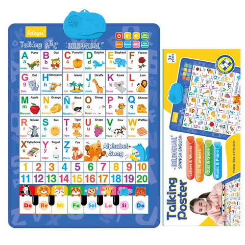 🚀2025 New Talking Wall Chart for Kids – English  Learning Poster with Songs, ABCs, Numbers, Animal words & Piano