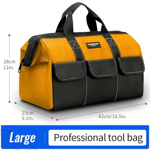 Heavy-duty tool bag | Thick and wear-resistant portable wide-mouth handbag with multiple compartments |