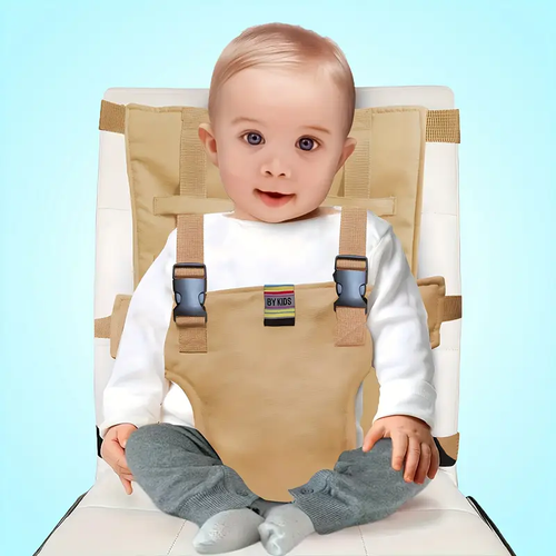 Adjustable Height Baby Booster Seat Harness with Safety Belt  Cushion  Foldable High
