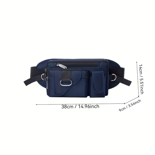 Practical Waist Bag Practical  Multi-pocket Waist Bag | One Size Pure Color Outdoor Leisure Single Shoulder