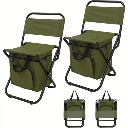 Compact folding chair seat, outdoor backrest stool paired with folding backpack