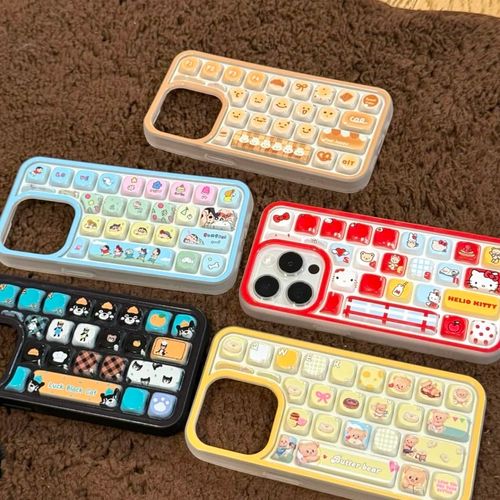 2025 Cute Cat 3D Keyboard Phone Case for iPhone 16, 13, 13 Pro, Max - Funny and Fashionable Protective Case for Mobile Phone