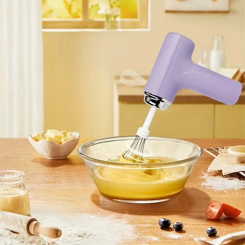 Portable electric cake mixer & egg beater - USB charging portable lightweight baking machine, featuring efficient motor design, suitable for home bakers, professionals and laboratories - perfect for making cakes, cookies, muffins, with a lightweight beater, durable kitchen tool, ergonomic handle