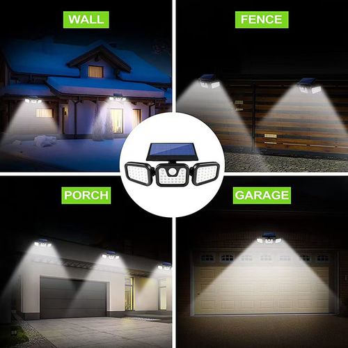 Three-head foldable outdoor solar light