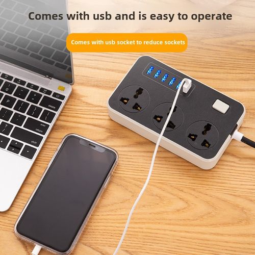 Multi-functional UK Standard Power Outlet Panel - 6 USB Ports