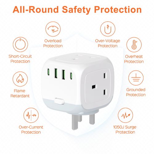 Multifunctional British Rubik's Cube Square Socket