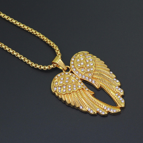 Angel Wings Diamond Pendant Necklace