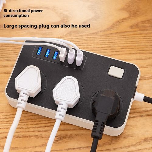 Multi-functional UK Standard Power Outlet Panel - 6 USB Ports