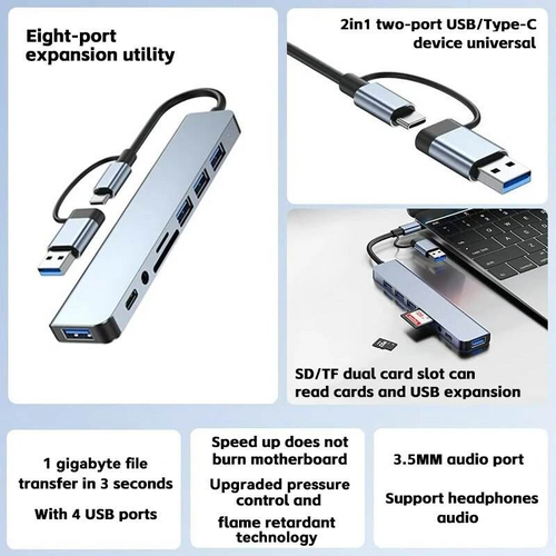8-in-1 docking station multi-functional splitter