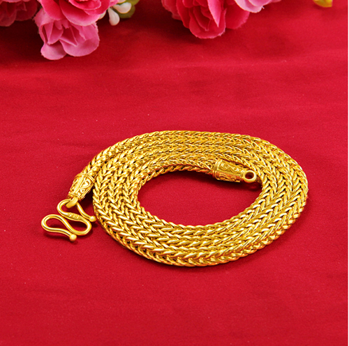 Luxury 24K Gold Plated Snake Bone Necklace