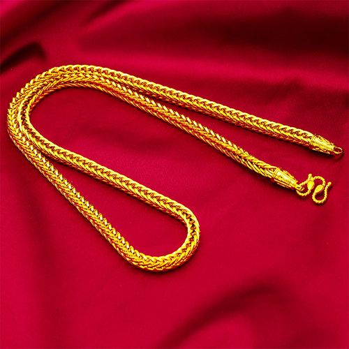 Luxury 24K Gold Plated Snake Bone Necklace