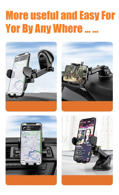 Car suction cup automatic locking phone holder