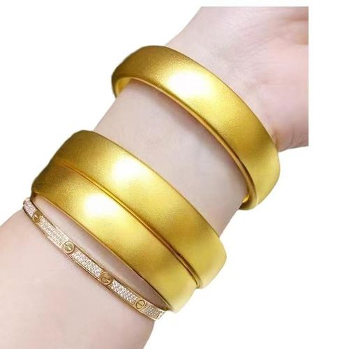 Imitation gold-plated wide solid bracelet