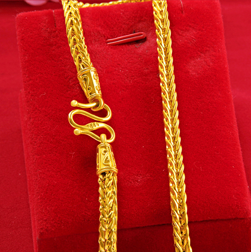 Luxury 24K Gold Plated Snake Bone Necklace
