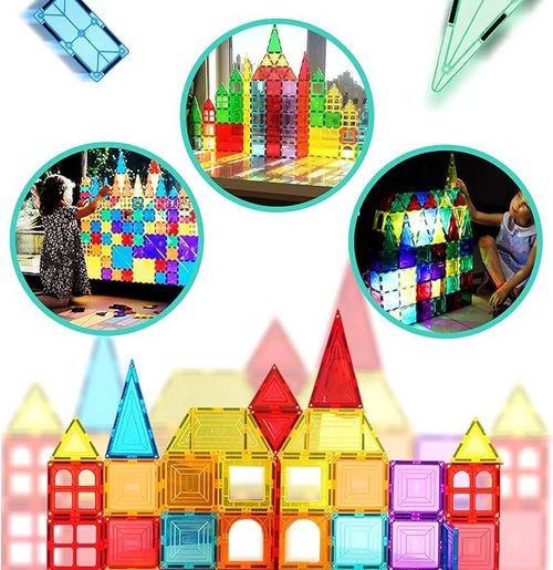Colorful Magnetic Window Building Tiles for Kids