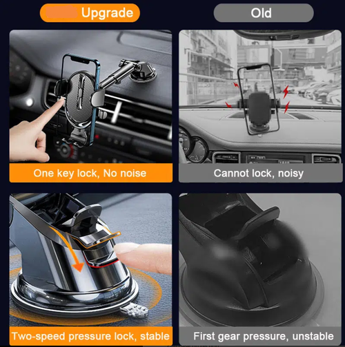 Car suction cup automatic locking phone holder