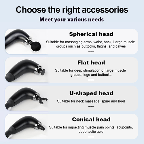 Multi-functional curved massage gun