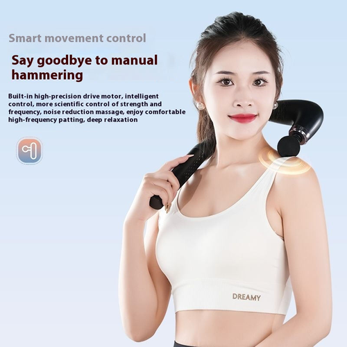 Multi-functional curved massage gun