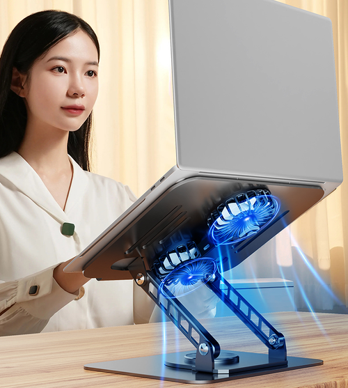 Rotatable laptop cooling stand