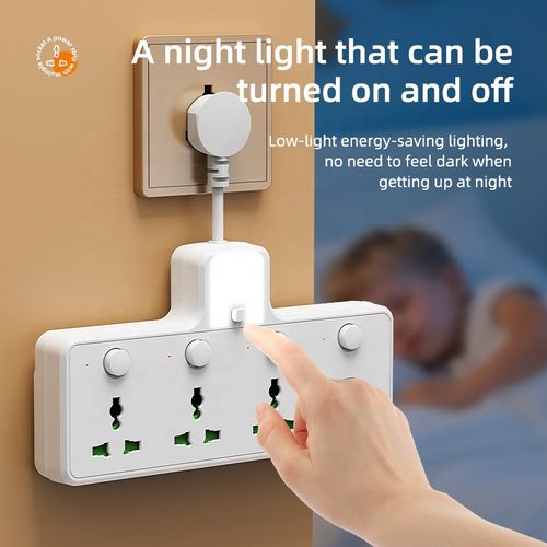 One-to-many short-cord British standard power outlet with individual switch