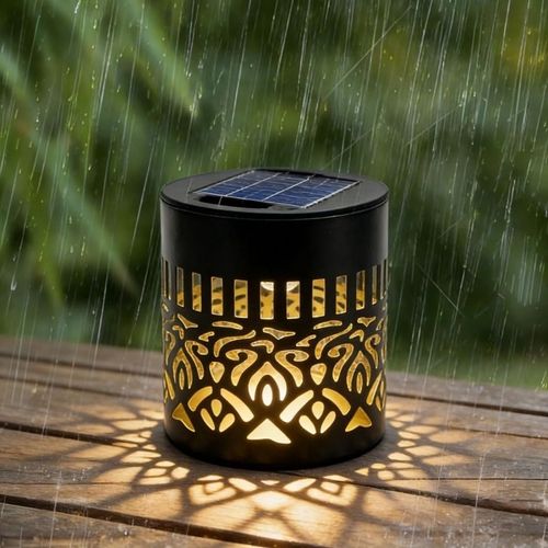 Spotlight-effect mandala pattern sensor-activated garden light