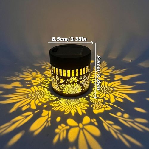 Spotlight-effect mandala pattern sensor-activated garden light