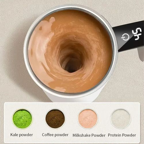 Smart Temperature-Sensing Magnetic Self-Stirring Mug