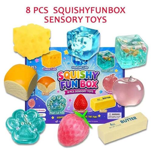 8-Piece Boxed Maltose Stress-Relief Squeeze Toy Set