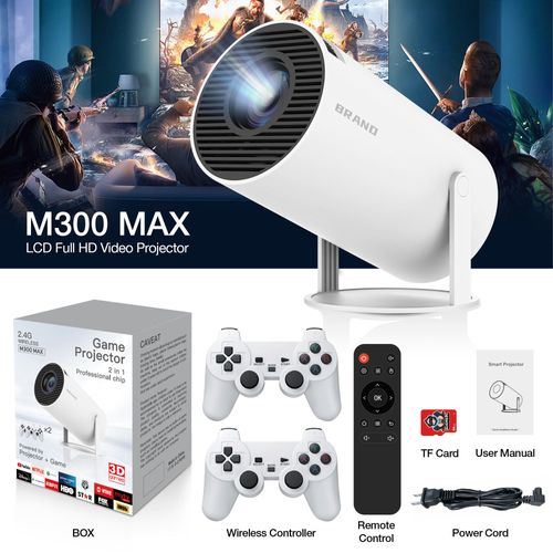 2025 Hot Smart Game Projector IHOMELIFE ISMARTX - 300 720P Android Projector with Wireless Controller & IR Remote Control