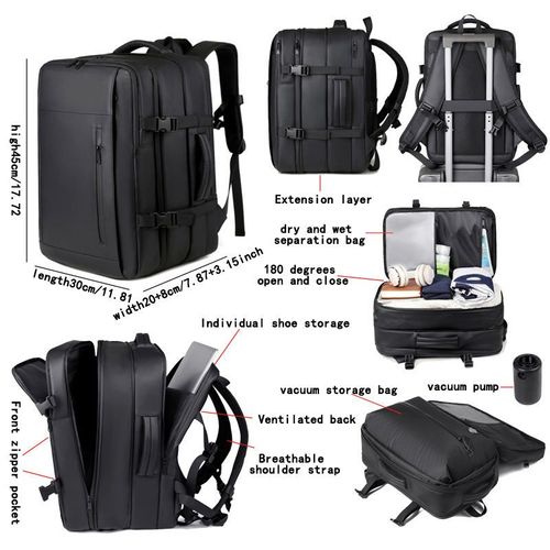 New High-tech Vacuum Compression Backpack with air Pump Leisure Business Waterproof Anti-theft Computer Backpack