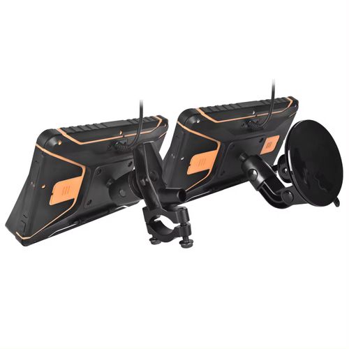 Touchscreen motorcycle Global Positioning System (GPS) with a screen that supports Apple CarPlay function. It has waterproof performance and enables wireless Apple CarPlay connection. It is suitable for motorcycles and bicycles. It is an Android-based GPS navigation display screen equipped with dual Bluetooth functionality