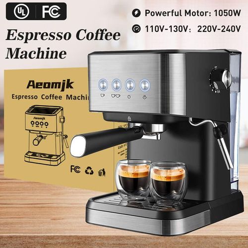 Household Coffee Maker Machine 1.5L Espresso Machine 20 Bar Cappuccino Latte Coffee Maker Milk Frother
