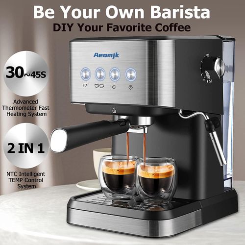 Household Coffee Maker Machine 1.5L Espresso Machine 20 Bar Cappuccino Latte Coffee Maker Milk Frother