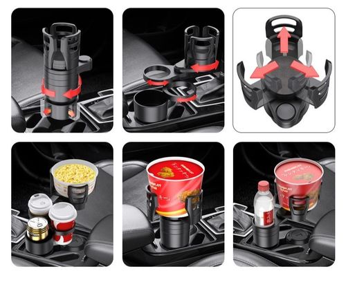 4 - in - 1 Multifunctional Car Drink Holder Expander Adapter - Universally Adjustable for Most Cars