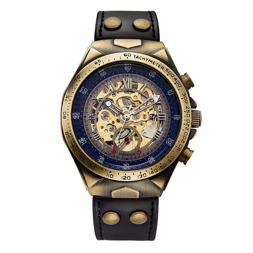Black luminous bronze automatic mechanical watch
