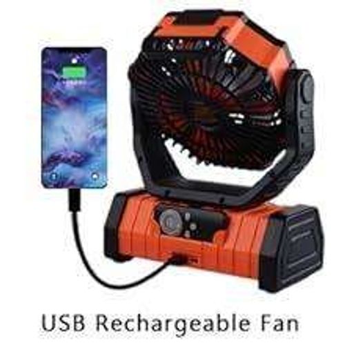 2025 New Camping Fan Portable Rechargeable Lighting Outdoor Fan Multifunctional Camping Fishing Lighting Fan