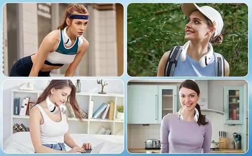 Portable Neck Fan Cooling Airflow 3000mAh Bladeless USB Neck Fans Neck Air Conditioner with Elastic Silicone for Outdoor Travel