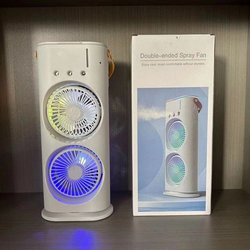 USB Desktop Air Conditioner Fan Summer Cool Double-Blade Spray Mute Portable Water-Cooled Fan for Office Use