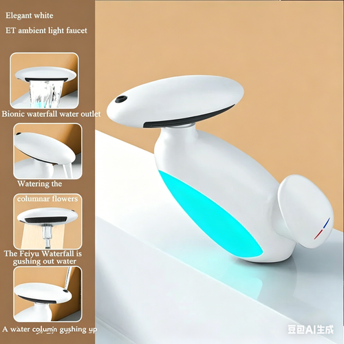 Robinet rétractable pivotant à 360°, LED, 4 modes de sortie d'eau