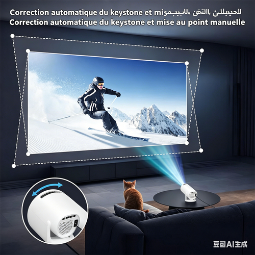 Projector with WiFi and Bluetooth Support  8K.4K Compatible   1280*720P Resolution   Built-in Speaker
