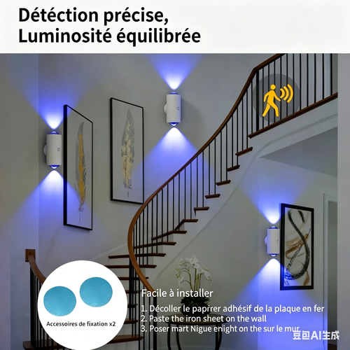 مصباح ليلي LED بمستشعر حركة، ألوان RGB متغيرة، مصباح جداري لاسلكي مغناطيسي قابل للشحن، مصباح غروب الشمس لغرف النوم والصالات